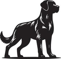 Silhouette of a Dog Standing with Smooth Transparent Background vector