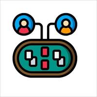 A game controller with two people on it vector