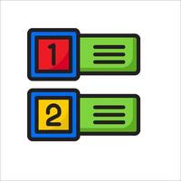 Two colorful blocks with numbers on them vector