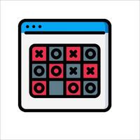 A computer screen with a game of tic - tac - toe on it vector
