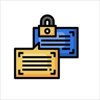 A file with a padlock and a note on it vector