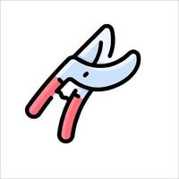 A pliers icon with a red handle vector