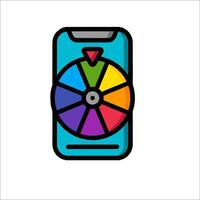 A colorful phone with a wheel on it vector