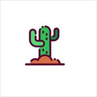 A cactus icon on a white background vector