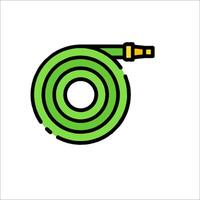 A green hose with a yellow nozzle vector