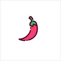 A red chili pepper icon on a white background vector