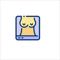 A woman's breast is on a computer screen vector