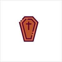 A simple icon of a coffin with a cross on it vector