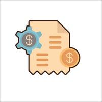 A document with a dollar sign and gears vector