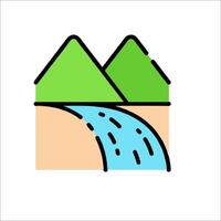 A river flowing through a mountain and a mountain vector