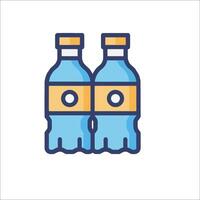Two bottles of water with a yellow cap vector