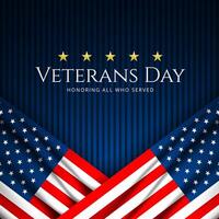 Veterans day background with american flag and stars vector