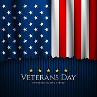 Veterans day background with american flag and stars vector