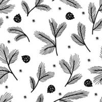 Seamless pattern with Pine tree branches vector
