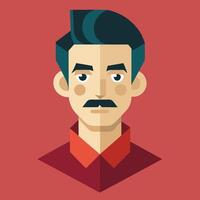 un hombre con un Bigote y Bigote en su cara vector