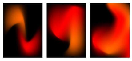 Collection of abstract elegant fluid background compositions. Modern red and orange gradient template for banner, brochure, flyer, poster, background, advertisement, surface, display, catalog vector