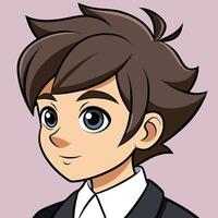 A cartoon boy with brown hair and a suit vector