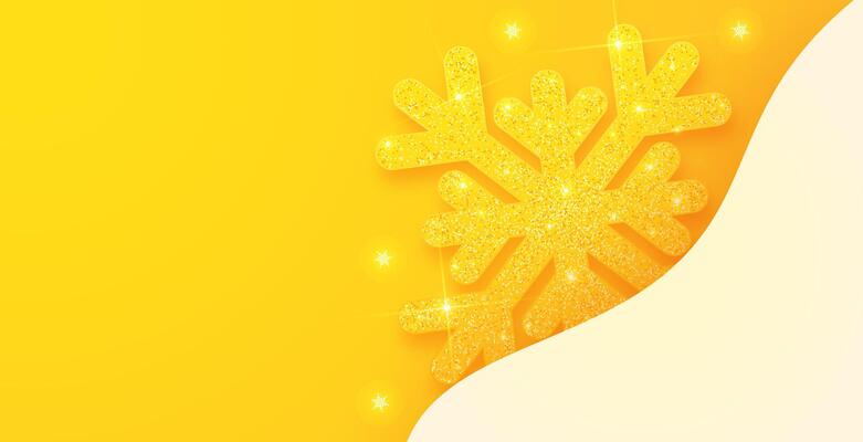 Vibrant Merry Christmas banner featuring whimsical yellow holiday elements against a sunny yellow backdrop.