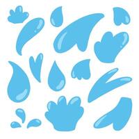 Water splashes, drop and liquid hand drawn element illustration vector