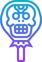A skull with a long handle on a blue background vector