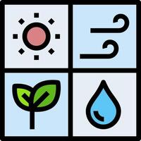 Four icons of different weather conditions vector