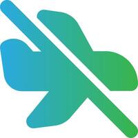 A green and blue airplane with a cross through it vector