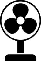 A black and white fan icon on a white background vector
