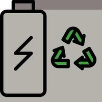A battery with a green arrow and a recycle symbol vector