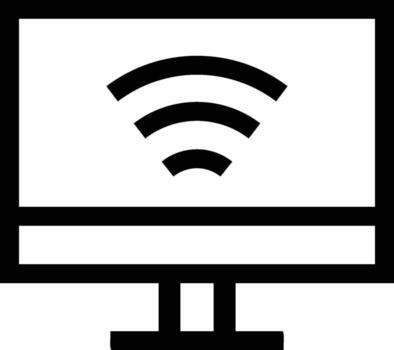 A computer monitor with wifi symbol on it vector