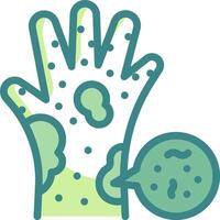 A glove with a green and white spot on it vector