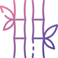 A purple and pink line drawing of two bamboo trees vector