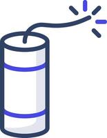 A dynamite can with a blue light vector