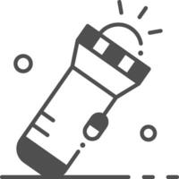 A flashlight icon with a light bulb vector