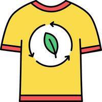 A t - shirt with a green leaf on it vector