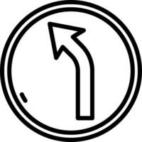 A black and white image of a round sign with an arrow pointing in the direction of the left vector