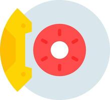 A yellow disc with a red center and a yellow disk vector