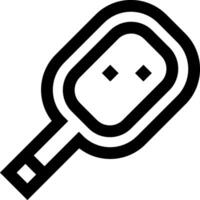 A black and white image of a tennis racket vector