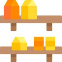 A shelf with orange and yellow blocks on it vector
