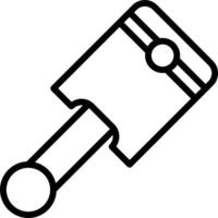 A black and white outline of a hammer vector