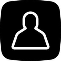 A black and white icon of a person with a white outline vector