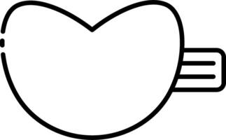 A black and white drawing of a cup with a heart vector