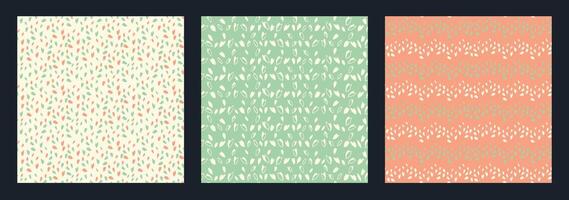 Colorful green set of abstract square patterns with random dots, rhombus, zigzags, striped lines. hand drawn sketch shape. Simple backgrounds with textured polka dot, drops, spots. vector
