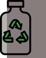 A bottle with a recycling symbol on it vector