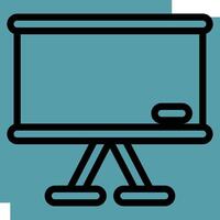A black and white icon of a presentation stand vector