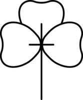 A four leaf clover is shown in black and white vector
