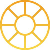 A yellow circle with a white background vector