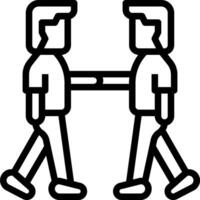 Two people shaking hands with each other vector