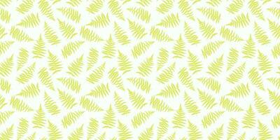 Summer pattern with abstract artistic branches leaves. hand drawing. Yellow leaf fern seamless print on a white background. Simple ornament for designs, textile, fabric, cover vector