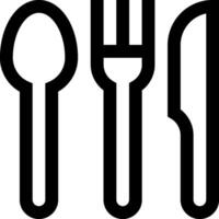 A black and white image of a fork, knife and spoon vector