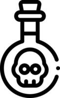 A black and white image of a skull in a flask vector